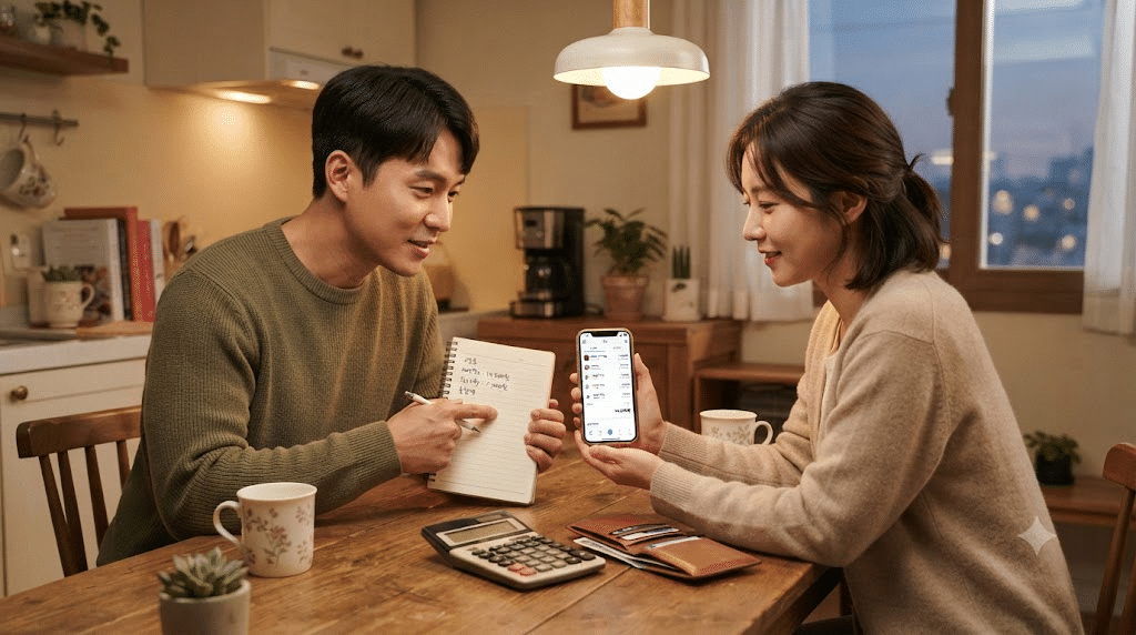 유튜브 프리미엄 가격 등 매달 구독료를 점검하는 한국인 부부