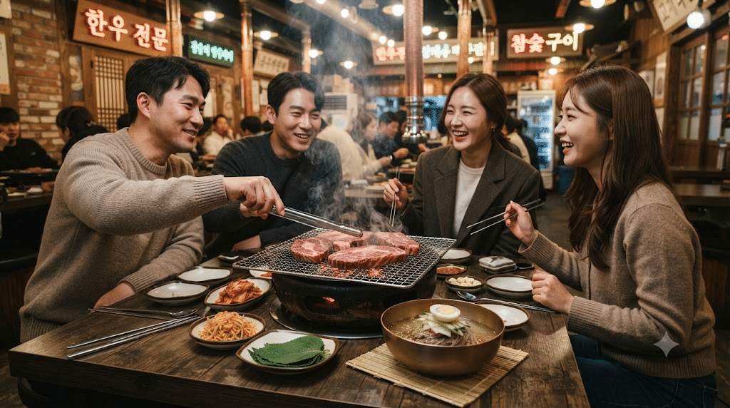 철원 고석정 맛집에서 참숯에 굽는 철원한우