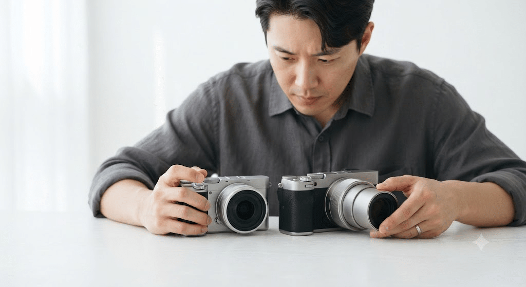 디지털카메라 센서 크기와 광각·망원 렌즈 화각 비교